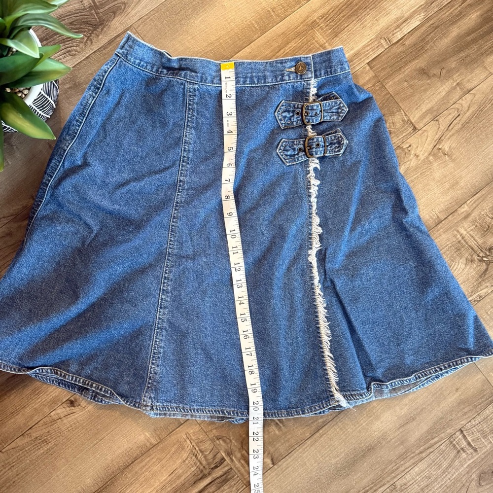 Vintage Lizwear wrap denim jean skirt size 14 - Picture 3 of 8
